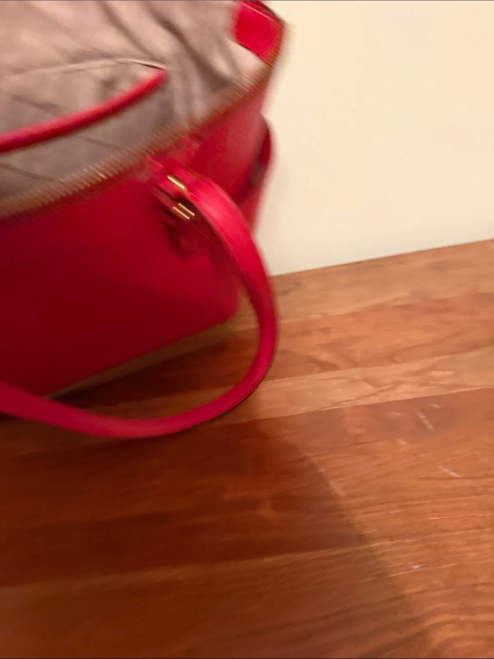 Michael Kors Bright Red Saffiano Leather Tote with Fox Charm - Picture 4 of 4